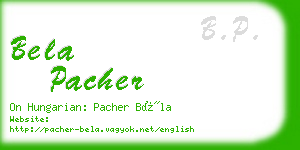 bela pacher business card